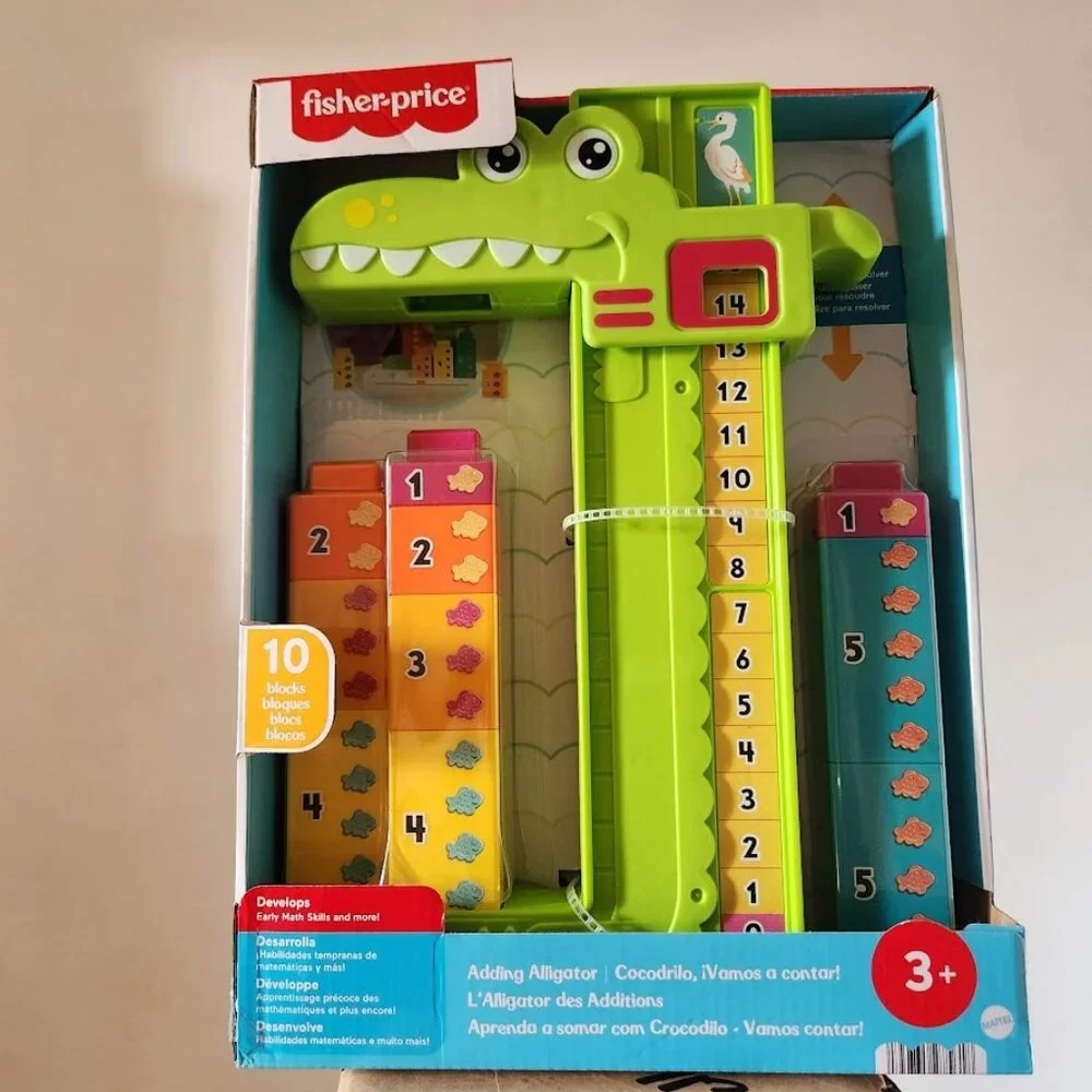 NEW Fisher-Price Alligator Counting Activity with 10 Stacking Blocks Preschool L
